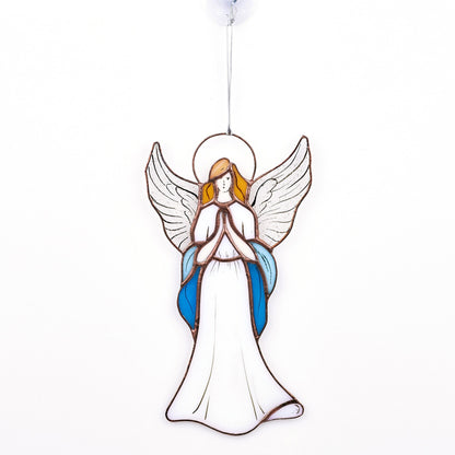 Praying Angel Stained Glass Suncatcher