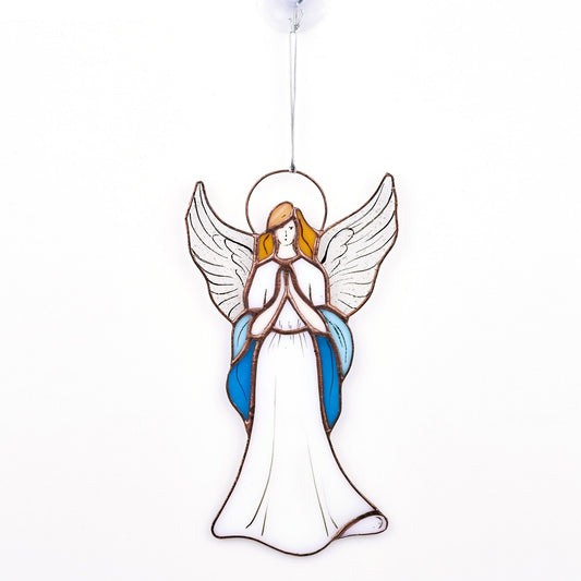 Praying Angel Stained Glass Suncatcher
