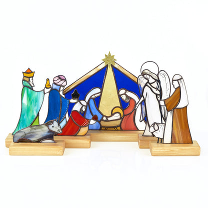 Stained Glass Nativity Set