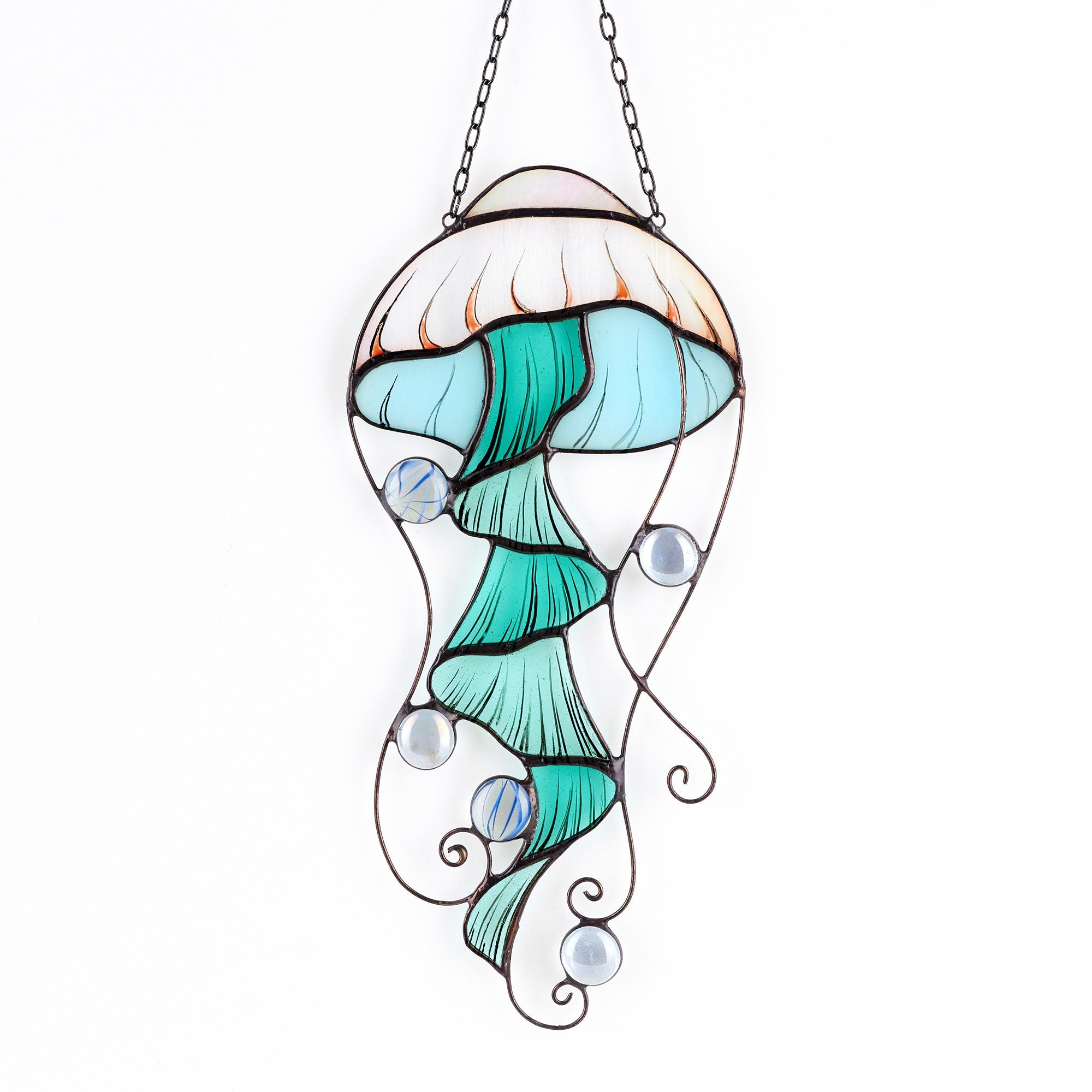 Stained Glass high quality Jelly Fish Suncatcher