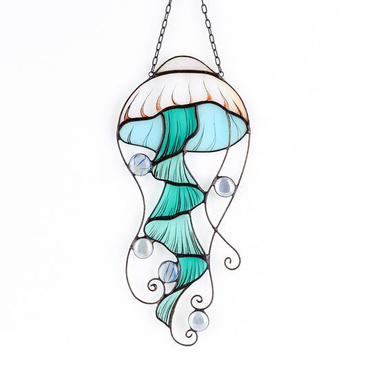 Jellyfish Stained Glass Suncatcher