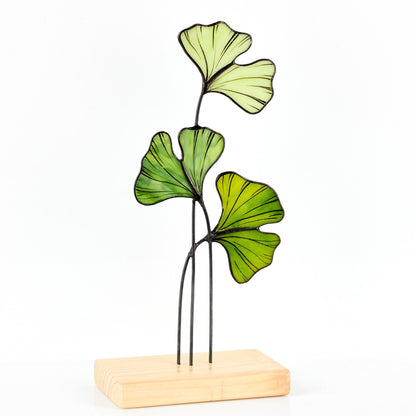 Ginkgo Leaf Stained Glass Tabletop