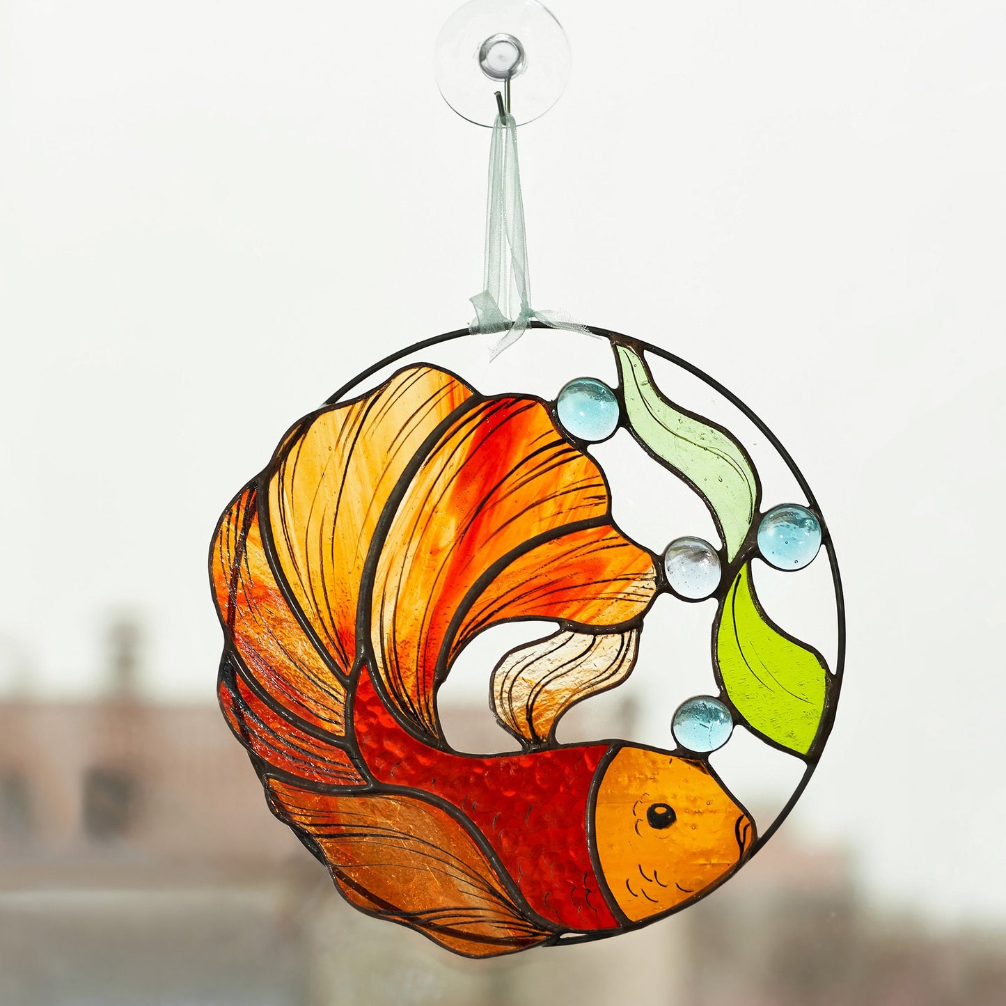 Goldfish Stained Glass Suncatcher