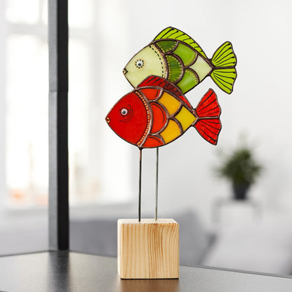Stained Glass Fishes Tabletop