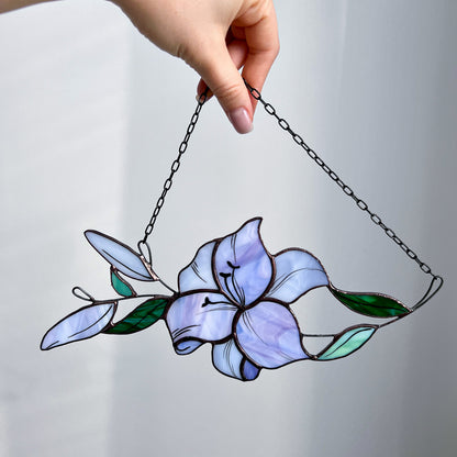 Lily Flower Stained Glass Suncatcher