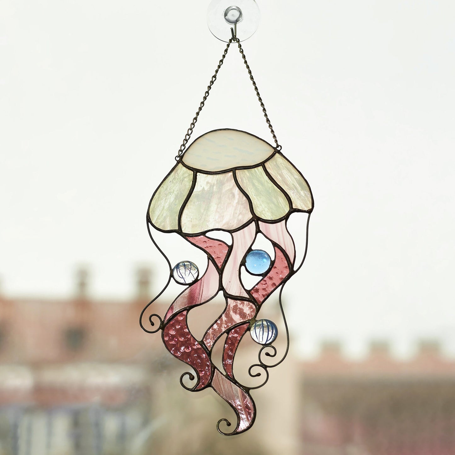 Stained glass Jellyfish suncatcher