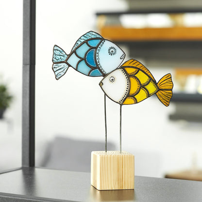 Stained Glass Fishes Tabletop