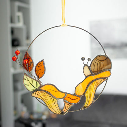 Chanterelles Mushrooms Window Hanging