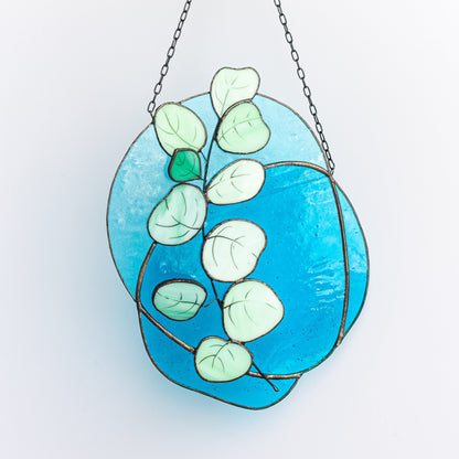 Eucalyptus Branch Stained Glass Suncatcher