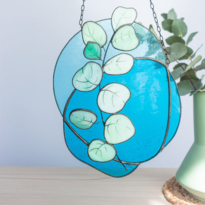 Eucalyptus Branch Stained Glass Suncatcher