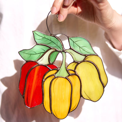 Peppers Stained Glass Suncatcher