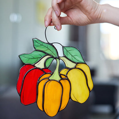 Peppers Stained Glass Suncatcher