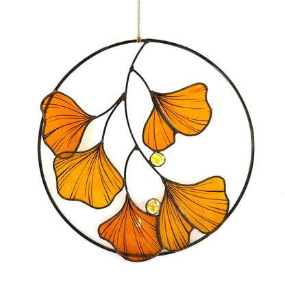 Ginkgo Biloba Autumn Leaves Suncatcher