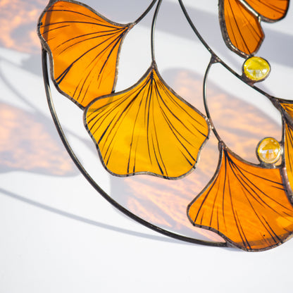 Ginkgo Biloba Autumn Leaves Suncatcher