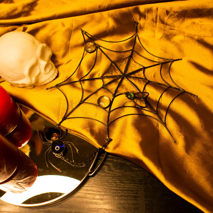 Spider Net Stained Glass Halloween Decoration