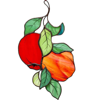 Red Apple Stained Glass Suncatcher