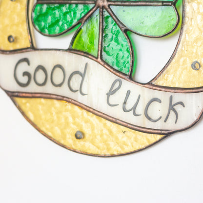 Double Good Luck Stained Glass Charm Symbol